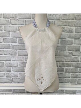 Upcycled Vintage Linen Halter Top OOAK NWT Festival Wear OS Cottage Eleanor